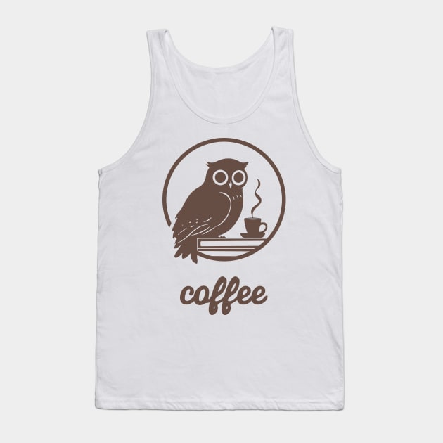 Owl Coffee and books Tank Top by CreativeSage